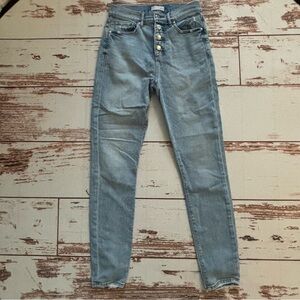 LOFT Light Blue High-Rise Skinny Jeans with Button-Fly Size 2 (26)